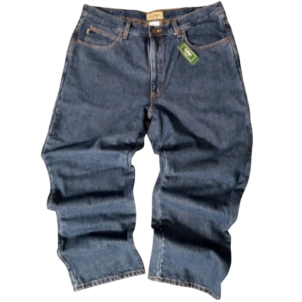 LL Bean Men's Flannel Lined Jeans Classic Fit Y2K NWT Made in Mexico SZ  38x29